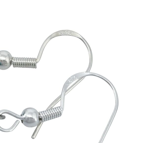 Vintage Sterling Silver 925 Crystal & Compressed Turquoise Dangle Earrings - Picture 3 of 5